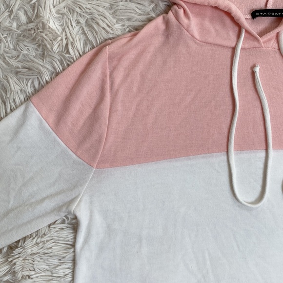 Staccato LS Colorblock Hoodie ๐ Pink White Gray - Picture 6 of 12